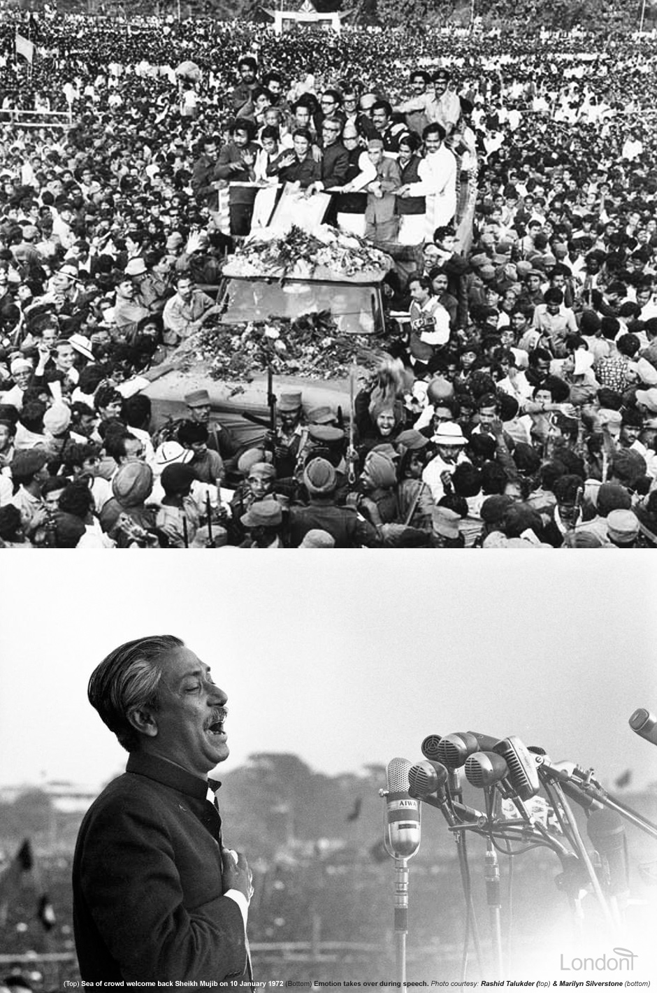 Return of Sheikh Mujibur Rahman from West Pakistani prison to Dhaka on 10 January 1972