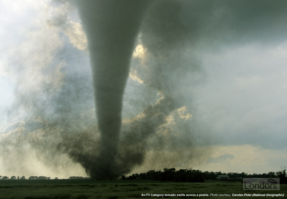 An F3 tornado creating havoc